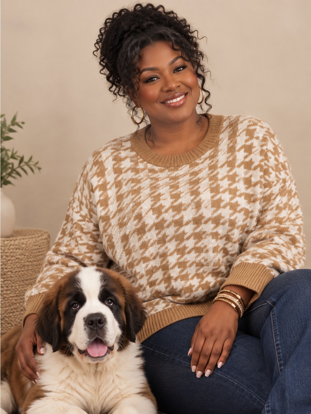 Ava & Viv size 2X houndstooth sweater